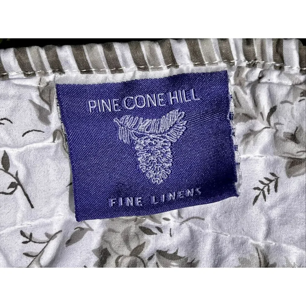 PINE CONE HILL Gray & White Toile Quilted Bedspread